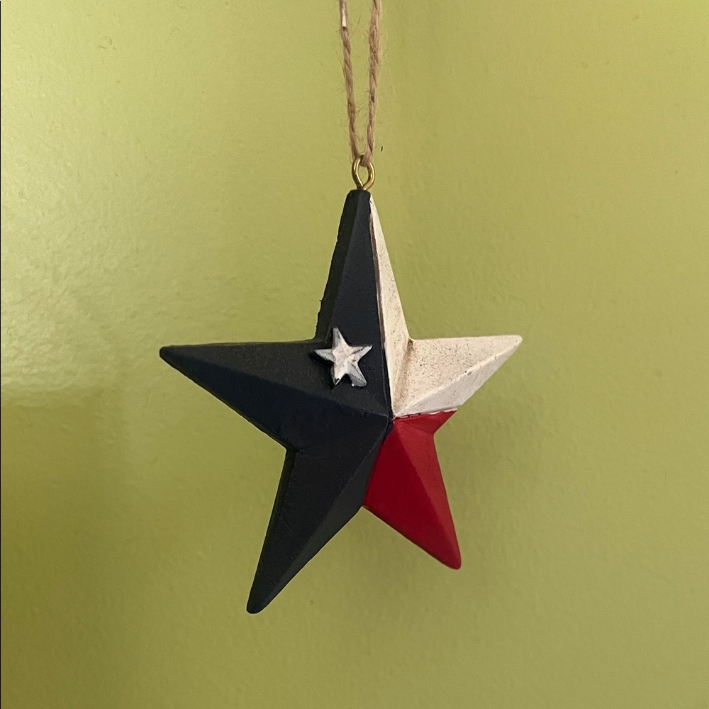 Patriotic Star Hanging Ornament - Red, White & Blue